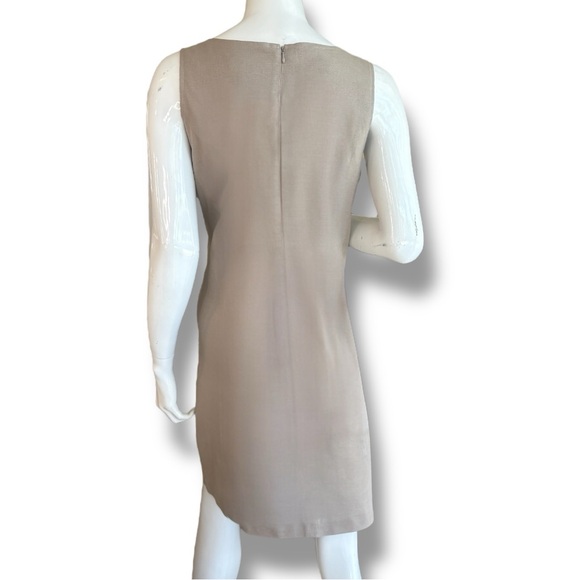 Boston Proper Embellished Tan Linen Blend Tunic Party Dress. Women’s Size 12 - Picture 2 of 8